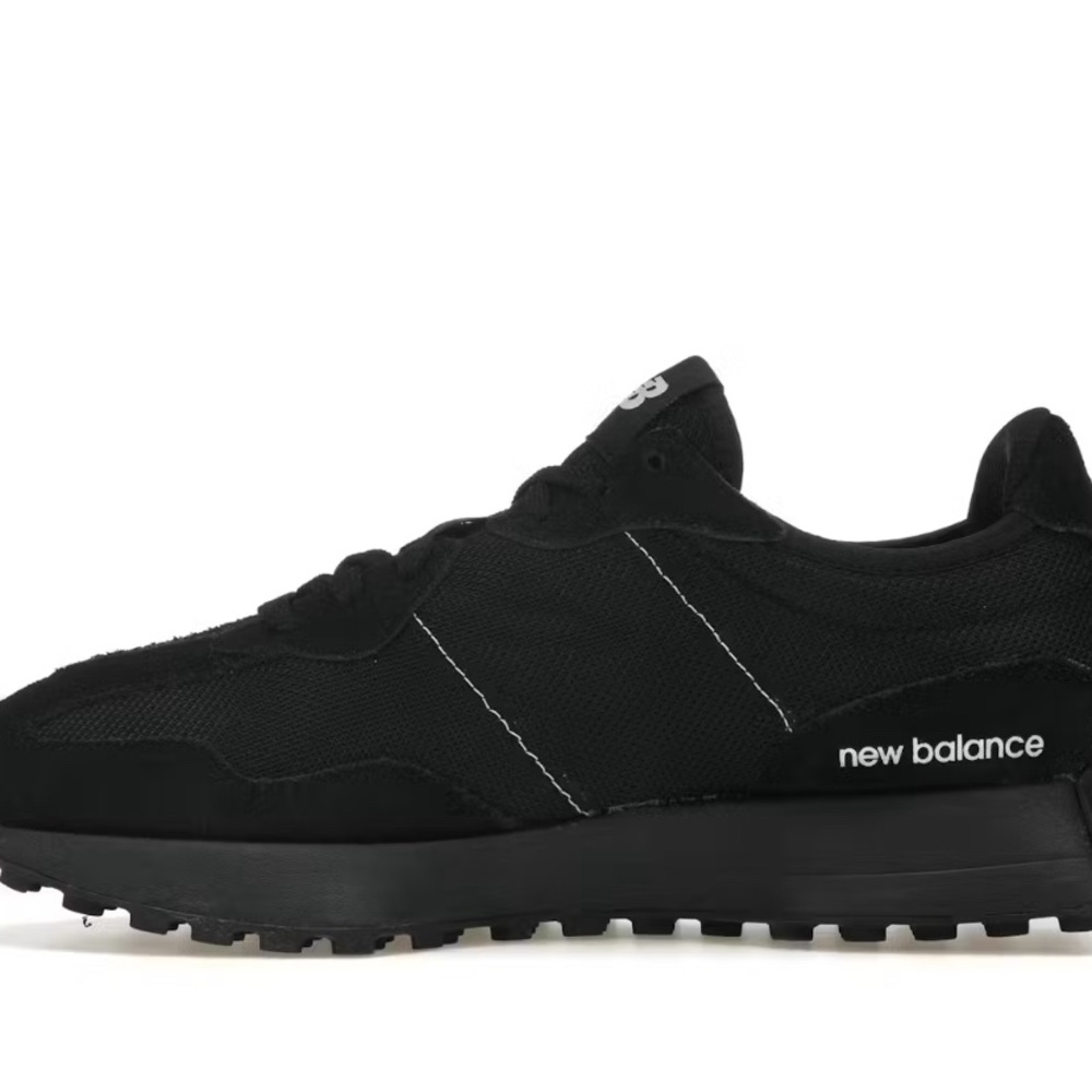 New Balance 327 Black White Tongue Logo W 8.5